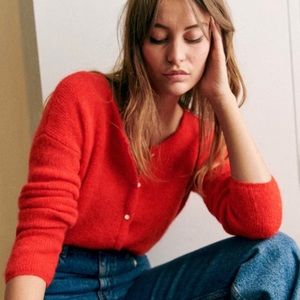 Like-new Sezane Gaspard Cardigan in Red